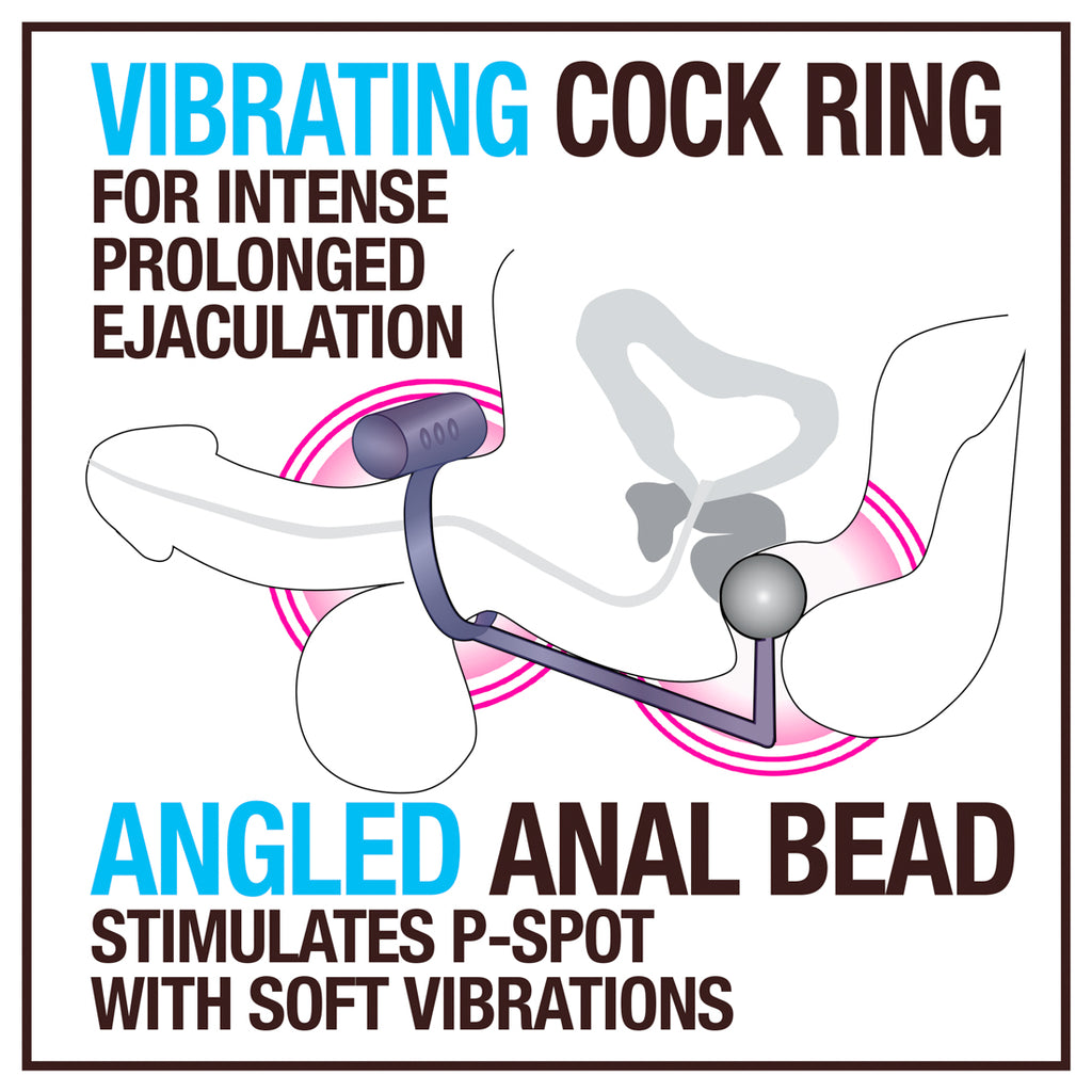 Performance Penetrator Anal Ball With Vibrating Cock Ring - Indigo