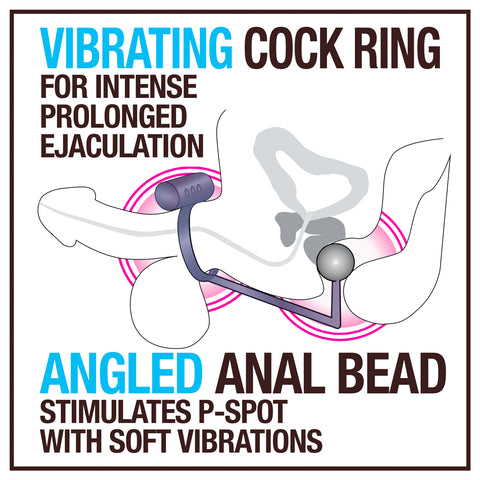 Performance Penetrator Anal Ball With Vibrating Cock Ring - Indigo