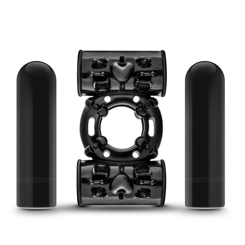 Performance Plus - Double Thunder - Wireless Remote Rechargeable Vibrating Cock Ring - Black