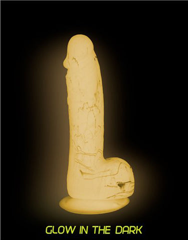 Addiction - Brandon - 7.5" Glow in the Dark Dildo  With Balls - Pink