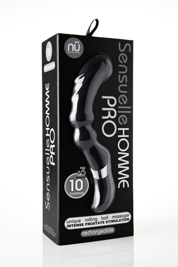 Sensuelle Homme Pro 10 Function 3 Speed Massager - Black