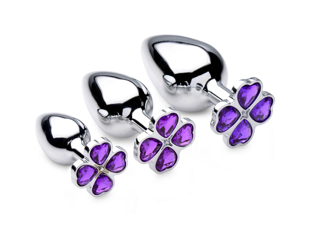 Violet Flower Gem Anal Plug Set