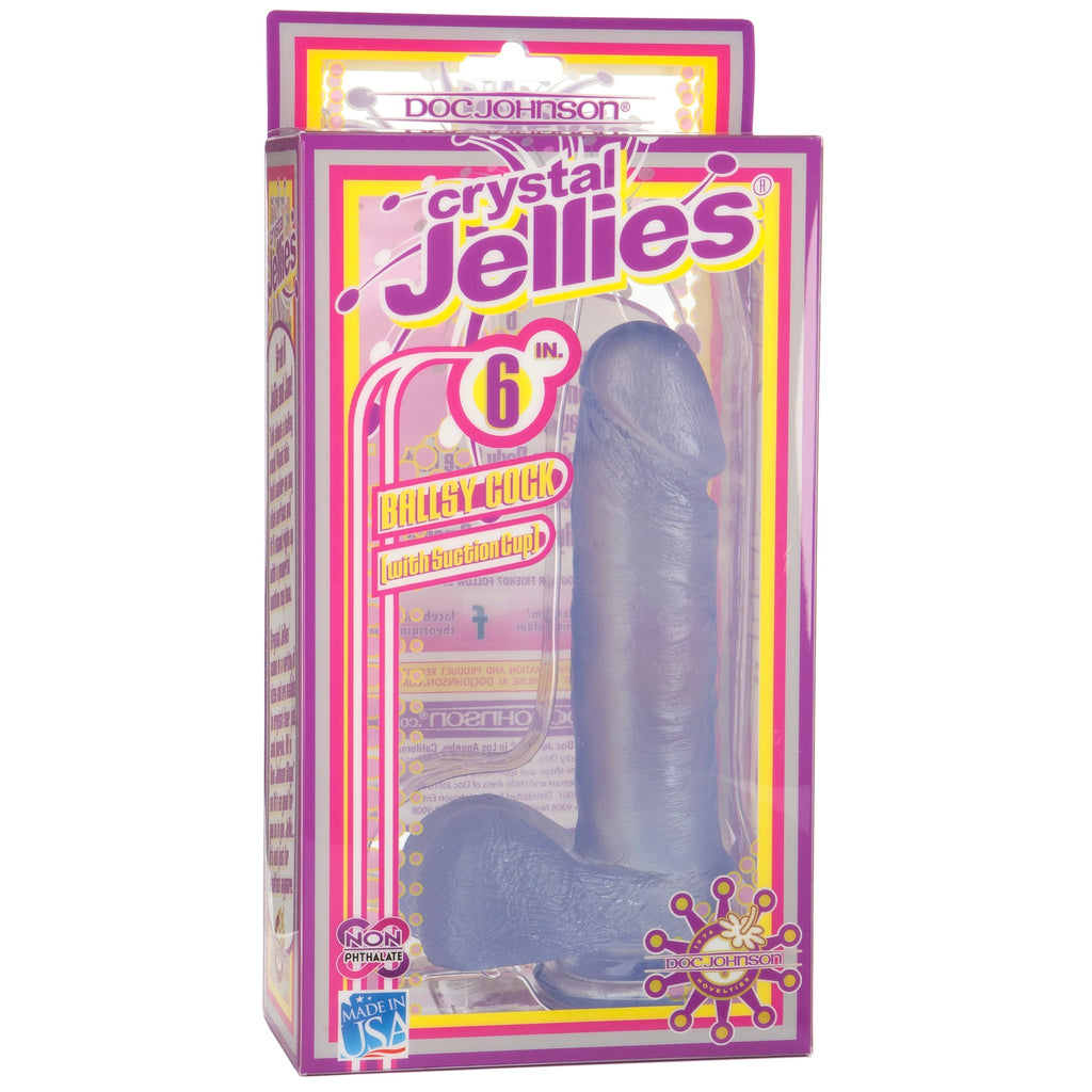 Crystal Jellies 6 Inch Ballsy With Suction Cup - Clear