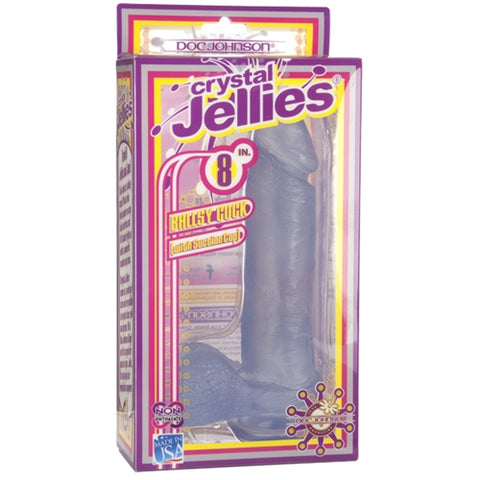 Crystal Jellies 8 Inch Ballsy With Suction  Cup - Clear