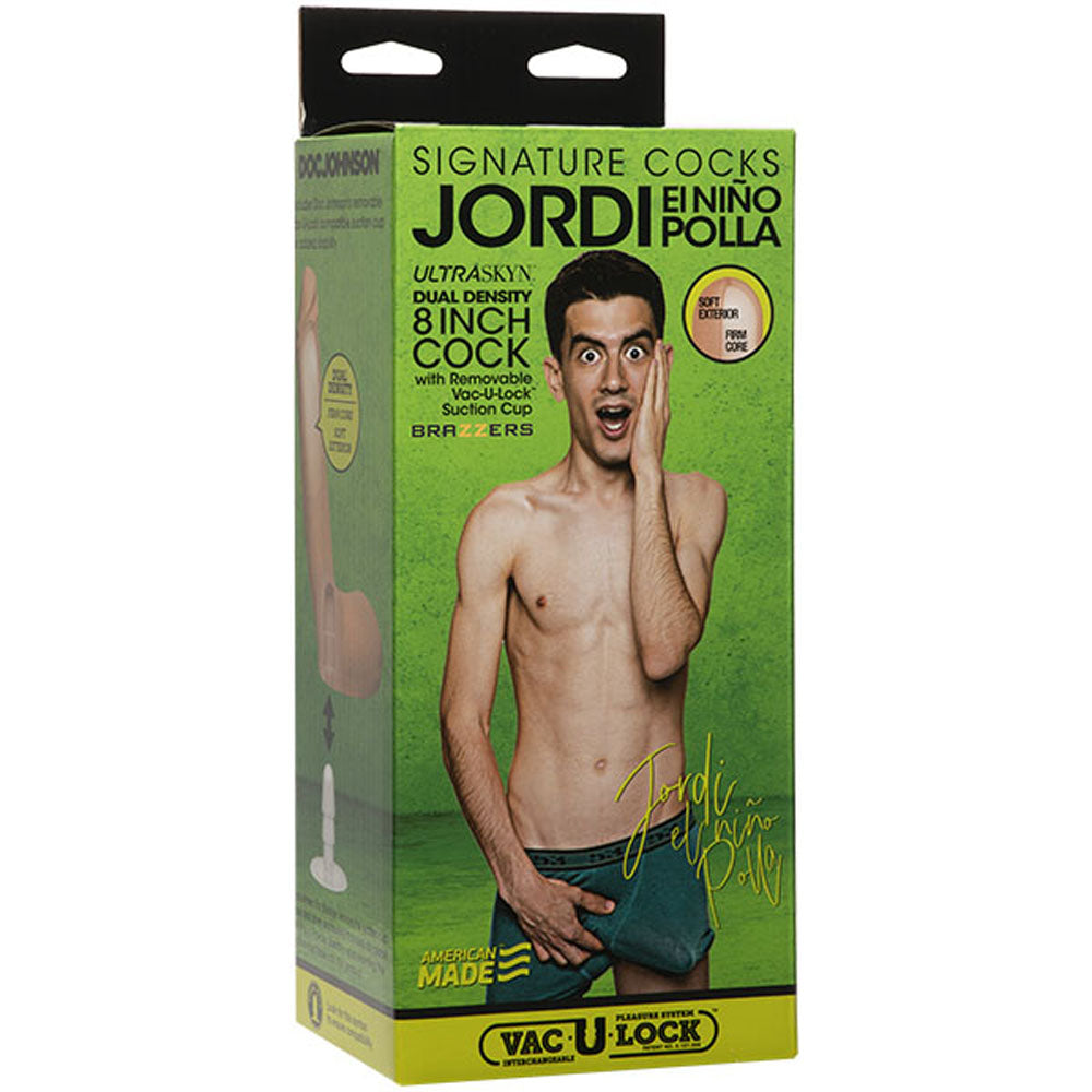 Signature Cocks - Jordi El Niño Polla -  8 Inch  - Ultraskyn Cock With Removable Vul Suction Cup