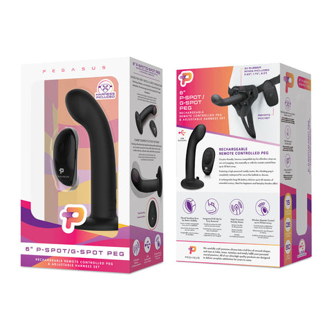 Pegasus 6 Inch P-Spot - G-Spot Peg - Black