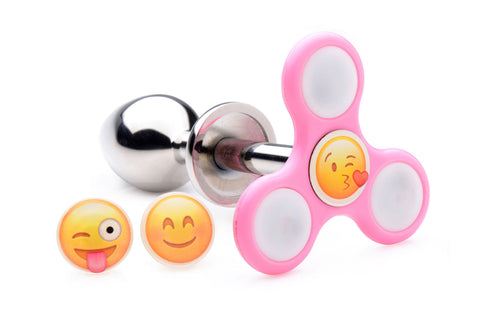 Frisky Happy Ass Spinner Fidget Spinner Anal Plug With 3 Magnetic Icons