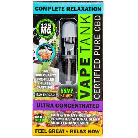 Hemp Bombs 125mg Hemp Vape Tank 1ml Bangin' Fruity Bedrock