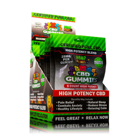 Hemp Bombs Gummies High Potency 12 Ct Display 125mg