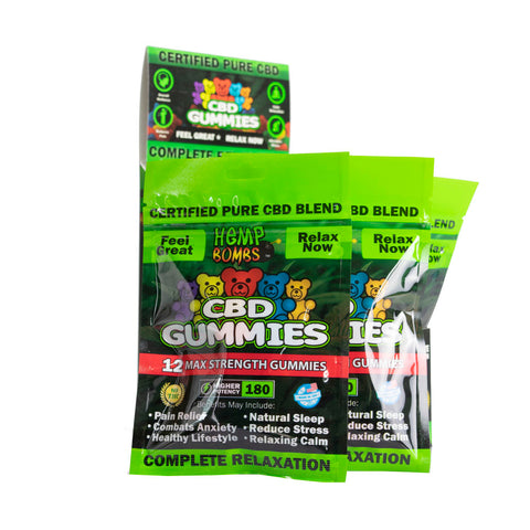 Hemp Bombs Gummies Jumbo 12 Ct Display 180mg