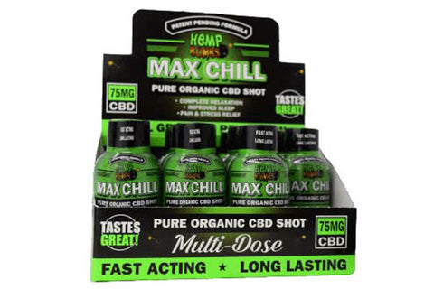Hemp Bombs Max Chill Shot 2 Fl. Oz. 12ct Display 75mg