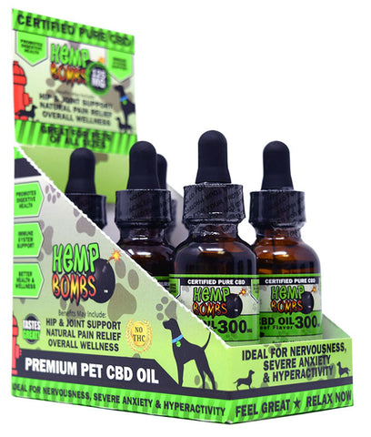 Hemp Bombs Pet Oil Beef Flavor 1 Fl. Oz. 125mg 6ct Display
