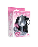 The 9's the Silver Starter Heart Bejeweled Stainless Steel Plug -
