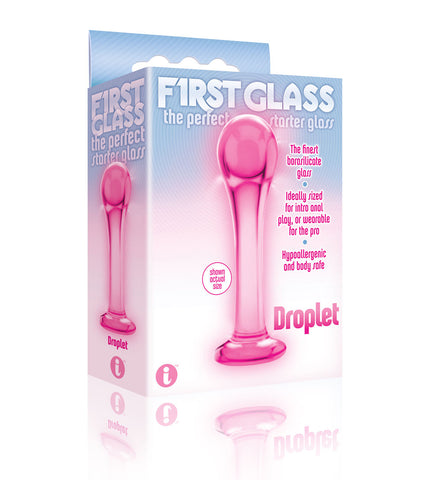 The 9's First Glass Droplet Anal & Pussy Stimulator - Pink