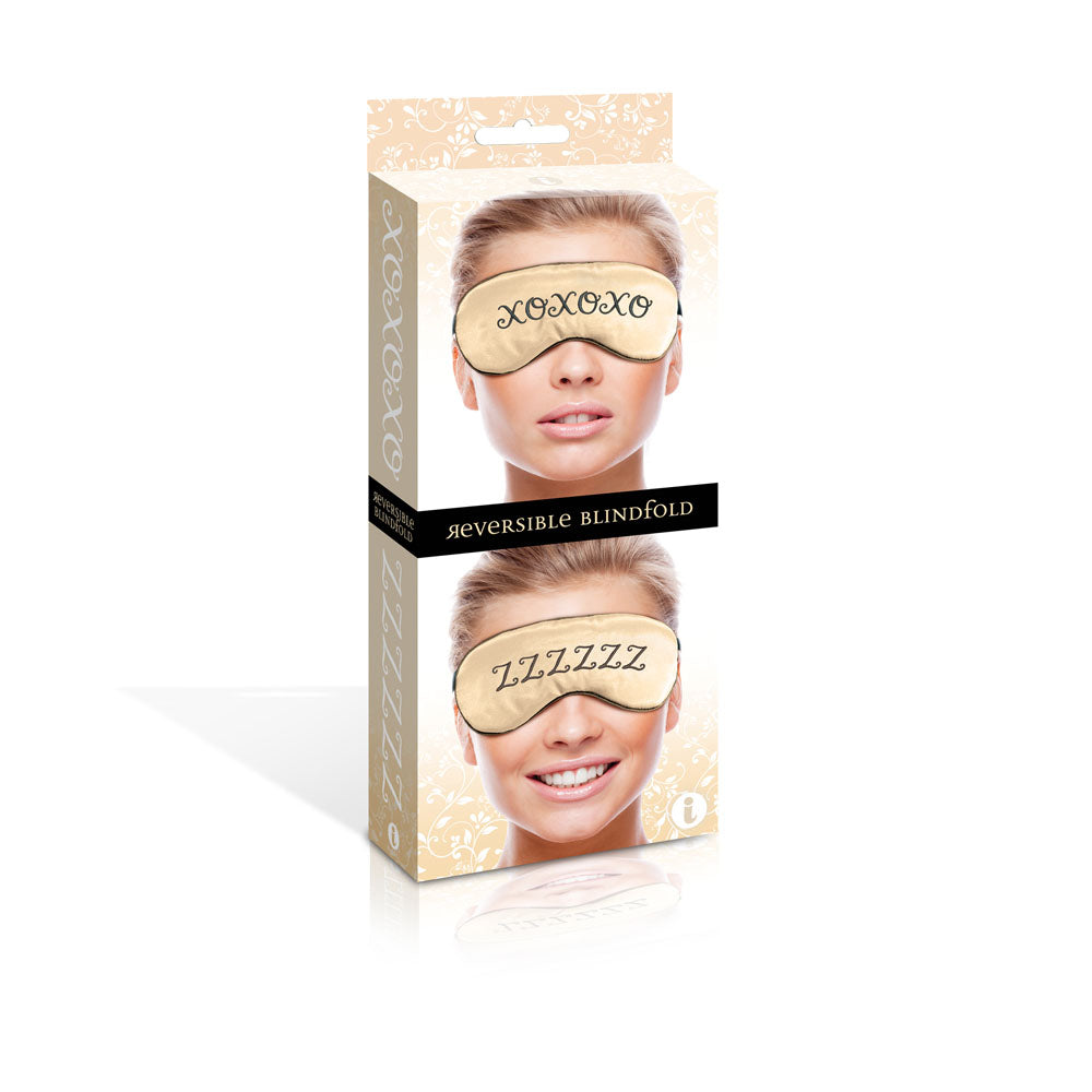 The 9's Xoxo-zzz Satin Blindfold - Black-gold