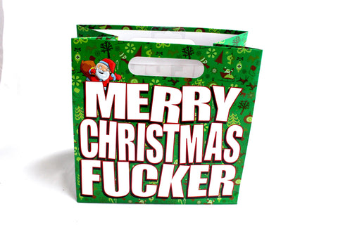 Merry Christmas Fucker - Gift Bag With Die Cut Handles
