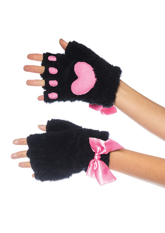 Adult Cat Paw Gloves Costume Accessory - Black