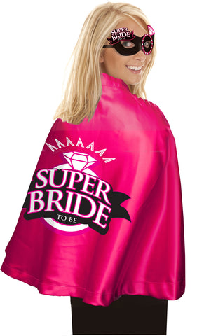 Super Bride Cape and Mask - Hot Pink-black