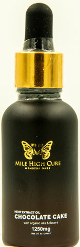 Mile High Cure Hemp Derived Oil Chocolate Cake Full 30ml Dropper Bottle 1250mg
