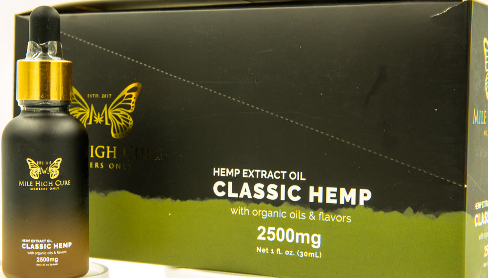 Mile High Cure Classic Hemp Derived Oil 30ml Dropper Bottle 2500mg - 10ct Display