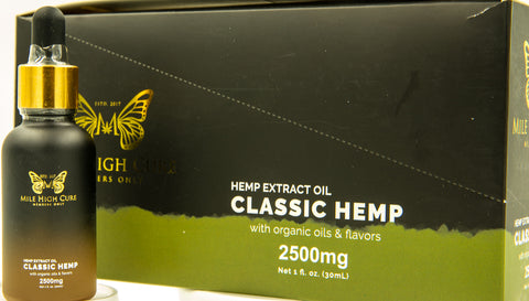 Mile High Cure Classic Hemp Derived Oil 30ml Dropper Bottle 2500mg - 10ct Display