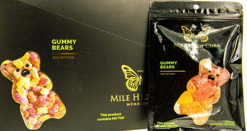 Mile High Cure Hemp Gummy Bears 1000mg  20 Count Display