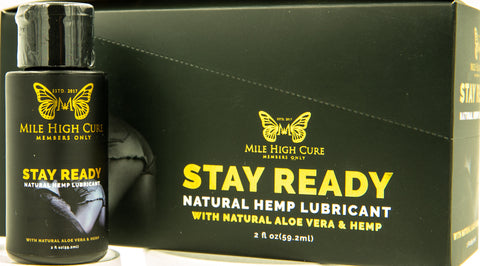 Mile High Cure Stay Ready All Natural Aloe Vera Hemp Lubricant 2 Fl Oz 10ct Display