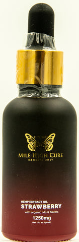 Mile High Cure Hemp Derived Oil Strawberry Dropper Bottle