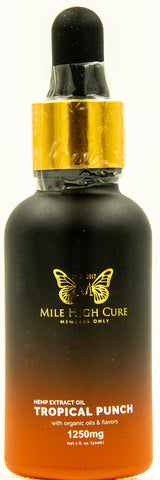 Mile High Cure Hemp Derived Oil Tropical Punch 30ml Dropper Bottle 1250mg