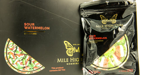 Mile High Cure Hemp Sour Watermelon Gummies 1000mg 20ct Display