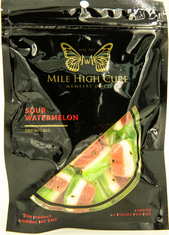 Mile High Cure Hemp Sour Watermelon Gummies 1000mg - Single Pack