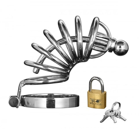 Asylum 6 Ring Locking Chastity Cage  - Medium-large