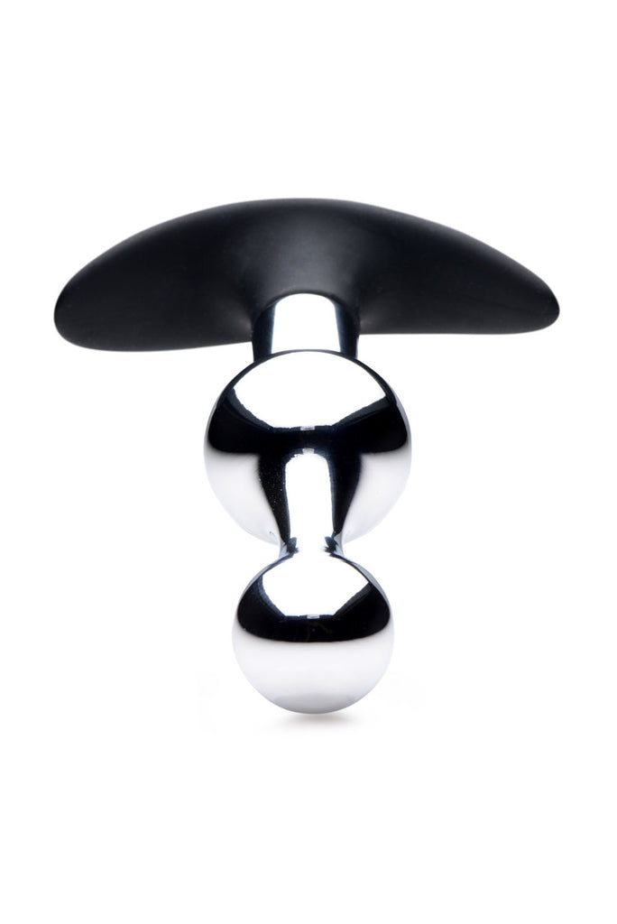 Dark Drop Metal and Silicone Beaded Anal Plug