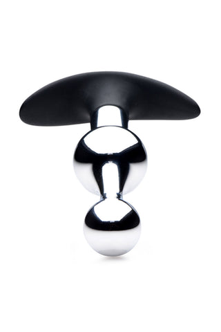 Dark Drop Metal and Silicone Beaded Anal Plug
