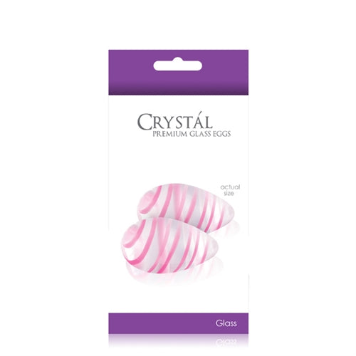 Crystal Premium Glass Eggs - Clear-pink