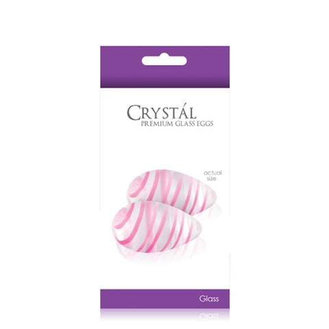 Crystal Premium Glass Eggs - Clear-pink