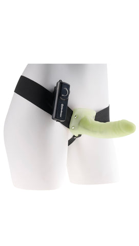 Fetish Fantasy Series for Him or Her Vibrating Hollow Strap-on - Glow in the Dark