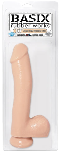 Basix Rubber Works - 10 Inch Dong With Suction Cup