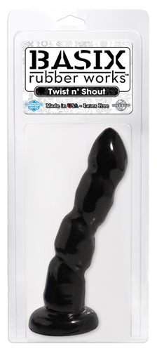 Basix Rubber Works - Twist 'N Shout With Suction Cup - Black
