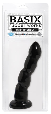 Basix Rubber Works - Twist 'N Shout With Suction Cup - Black