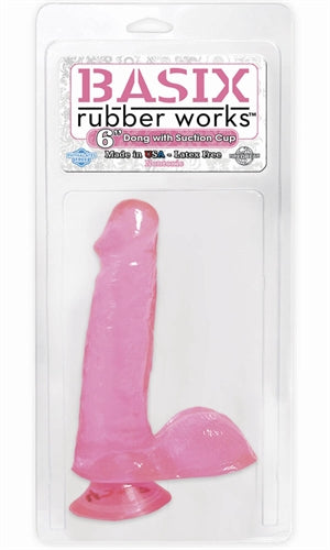 Basix Rubber Works - 6 Inch Dong With Suction Cup