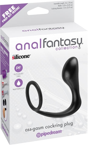 Anal Fantasy Collection Ass Gasm Cockring Plug - Black