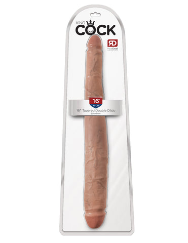 King Cock  16" Tapered Double Dildo - Tan