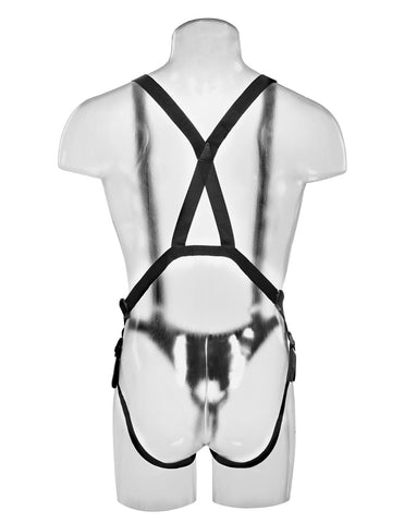 King Cock 10" Hollow Strap-on Suspender System -  Tan