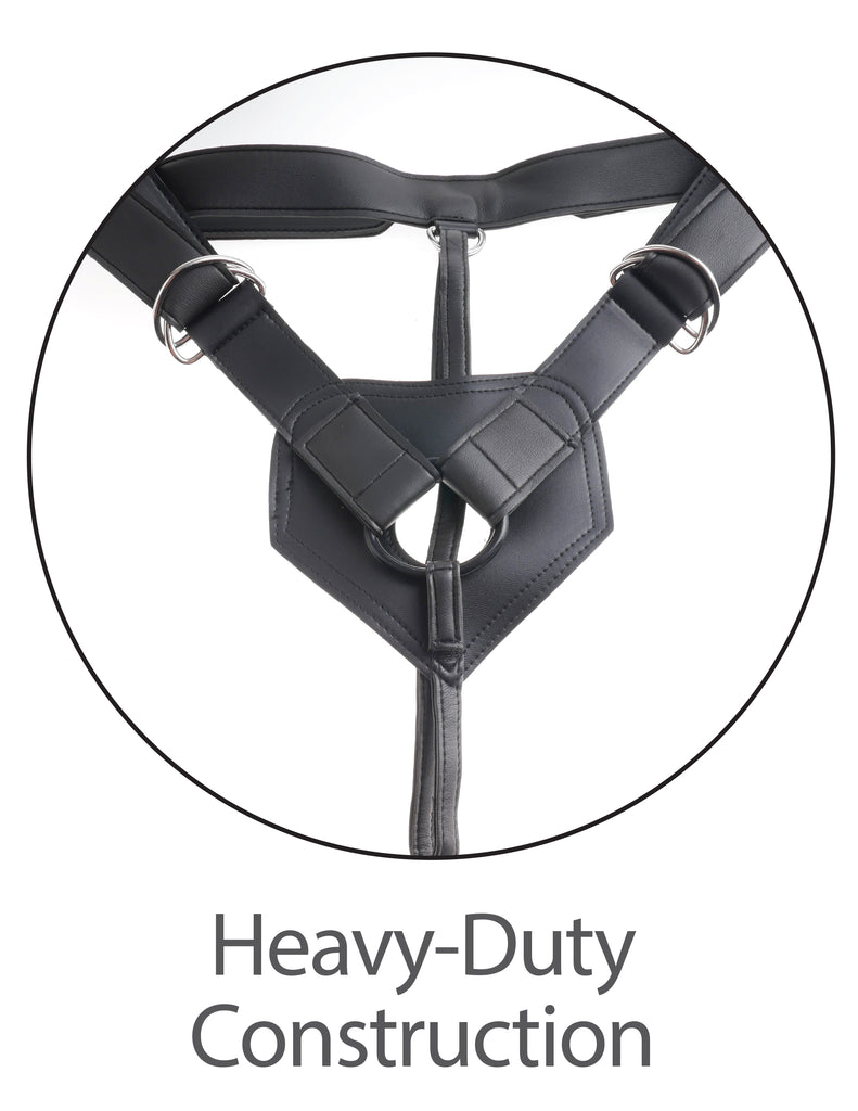 King Cock Strap-on Harness With 7" Two Cocks One Hole - Tan