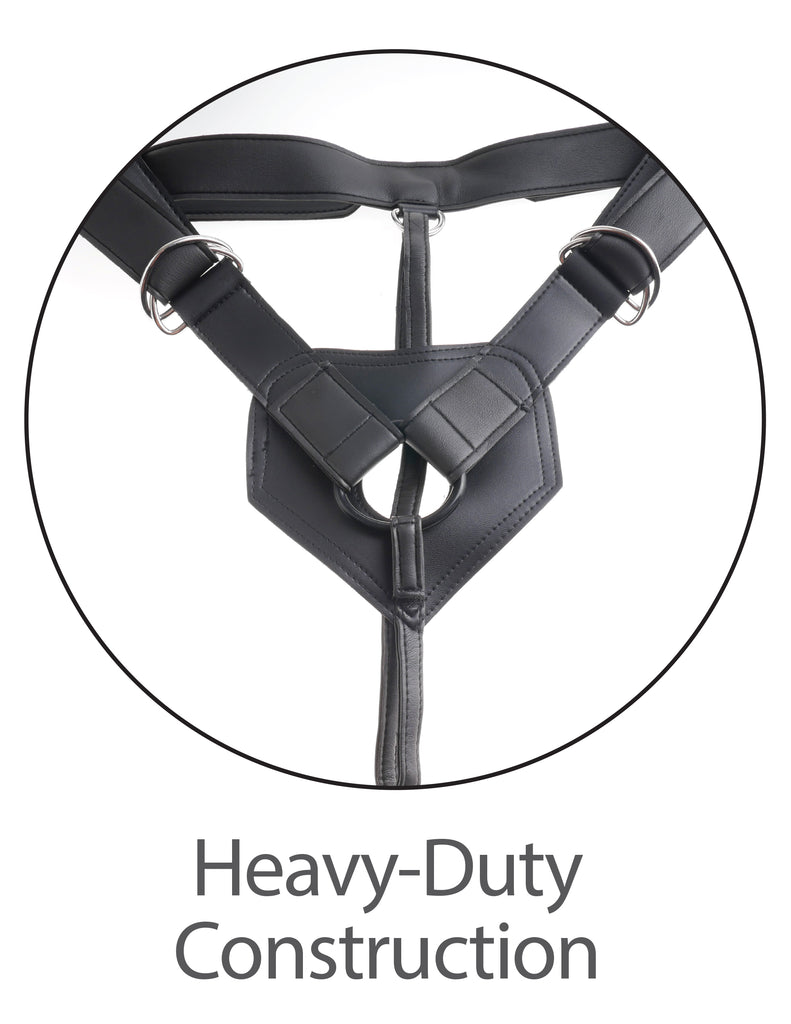 King Cock 7 Inch Uncut With Strap-on Harness - Flesh