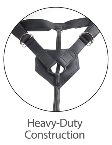 King Cock 7 Inch Uncut With Strap-on Harness - Flesh