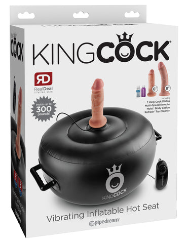 King Cock Vibrating Inflatable Hot Seat - Black