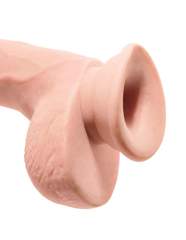 King Cock Plus Triple Density 9" Cock With Balls - Flesh