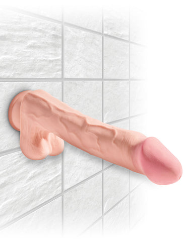 King Cock Plus Triple Density 12" Cock With Balls - Flesh